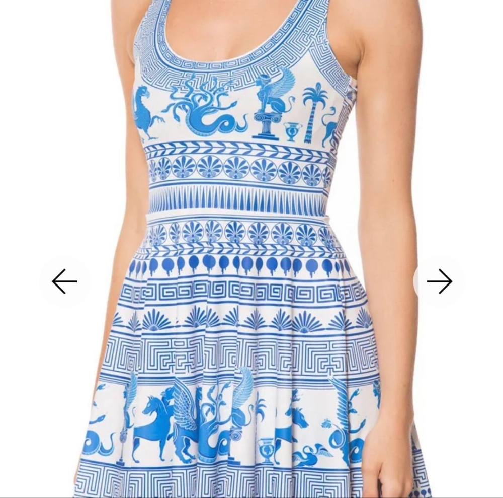 Black Milk Clothing White and Blue Mini Sundress Rare! L